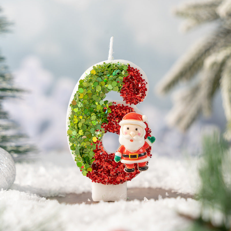 Santa Claus Digital Candle 0-9 Handmade Diy Decoration