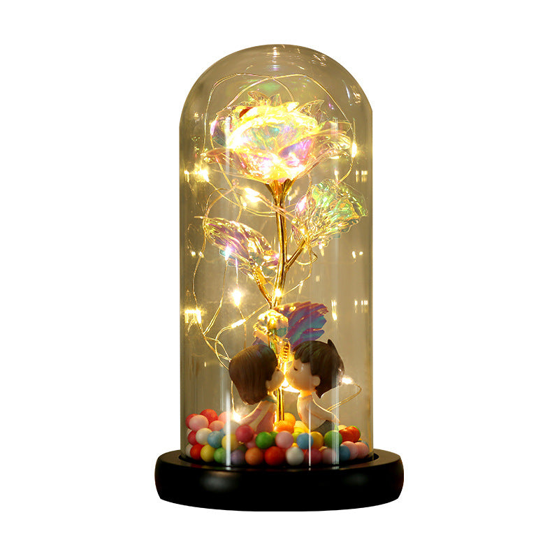 Colorful 24k Gold Foil Flower Color GoldWith Lights Christmas Gift