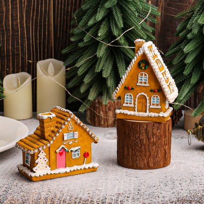 Christmas Small House Micro Landscape Luminous House Furnishings Ornaments