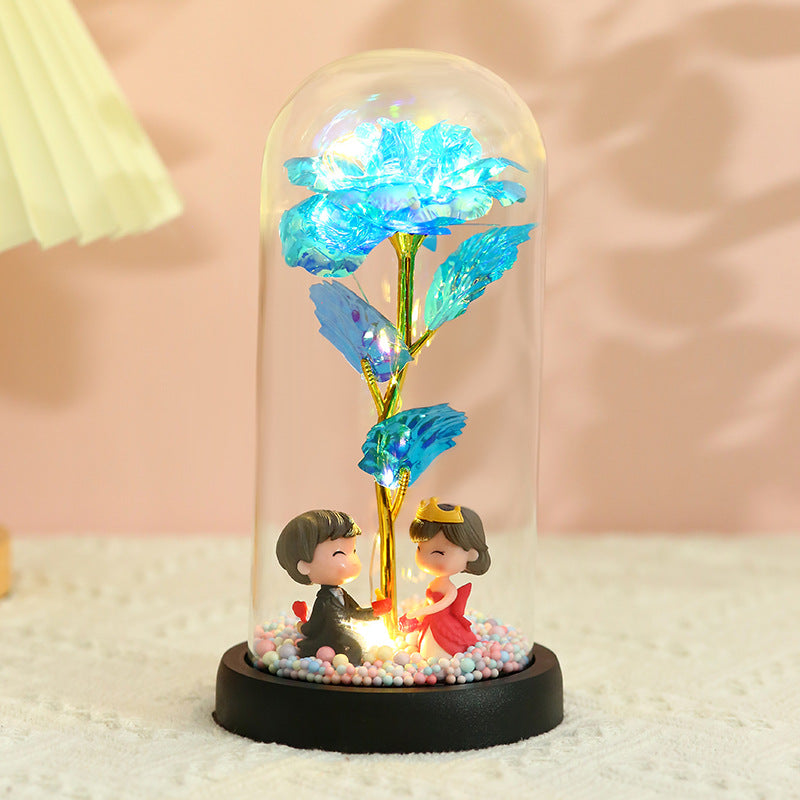 Colorful 24k Gold Foil Flower Color GoldWith Lights Christmas Gift