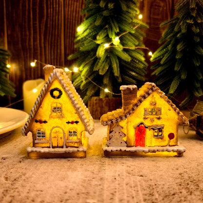 Christmas Small House Micro Landscape Luminous House Furnishings Ornaments