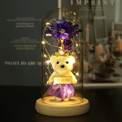 Colorful 24k Gold Foil Flower Color GoldWith Lights Christmas Gift