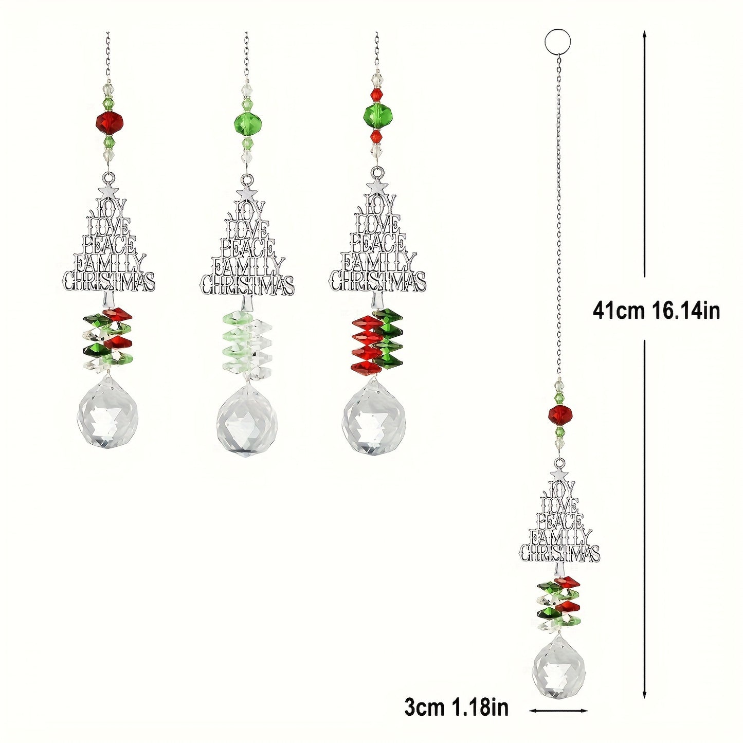 Christmas Sun Catcher Crystal Christmas Tree Pendant