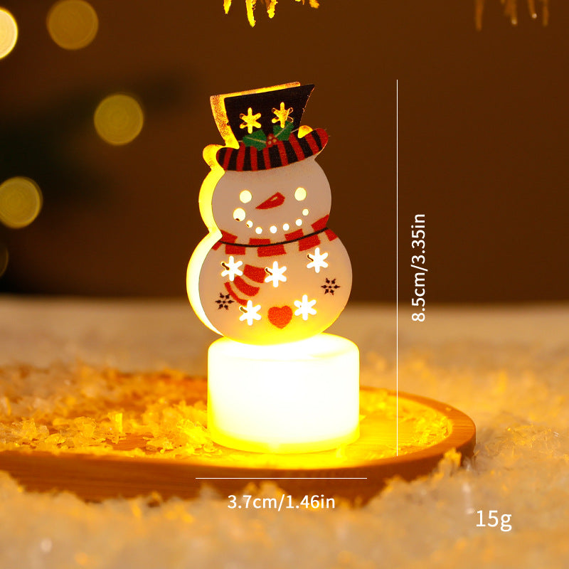 LED Electronic Candle Lights Christmas Trees Santa Claus Snowmen Creative Candles Small Night Lights Home Decorative Ornaments