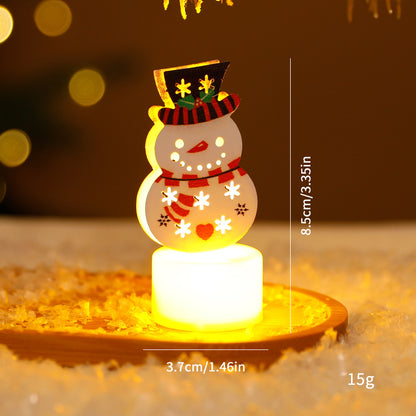 LED Electronic Candle Lights Christmas Trees Santa Claus Snowmen Creative Candles Small Night Lights Home Decorative Ornaments