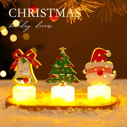 LED Electronic Candle Lights Christmas Trees Santa Claus Snowmen Creative Candles Small Night Lights Home Decorative Ornaments